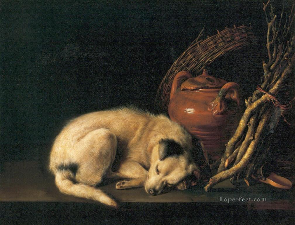 Hund Golden Age Gerrit Dou Ölgemälde